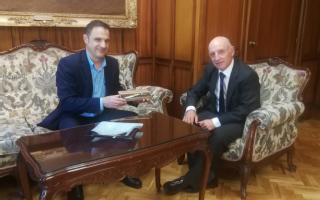 El Presidente del TSJCLM, Vicente Rouco Rodríguez, con Antonio Acebal Miñano, funcionario de la Administración General del Estado